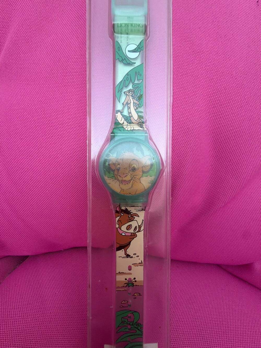 Vintage Disney The Lion King Lenticular Face Changing Watch Simba Timon Pumbaa